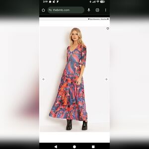 Phoenix Arising Wide Sleeve Maxi Dress